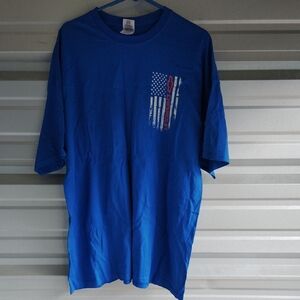 Blue Graphic Men's Shirt Sz:2X Chevy American Flag